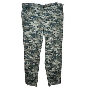 Orvis Camouflage Pants Womens Size 14 Olive Green Tan Casual Trousers Zip Up